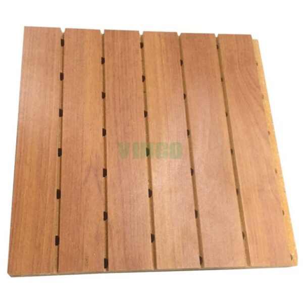 3D Wood Wall Panel Groove Wooden Acoustic Panels For Auditorium Wall Decoration